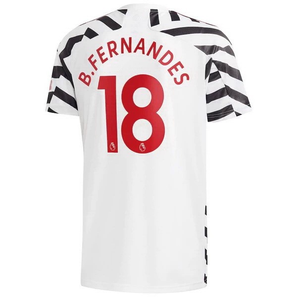 Camiseta Manchester United NO.18 B. Fernandes 3ª 2020-2021 Blanco